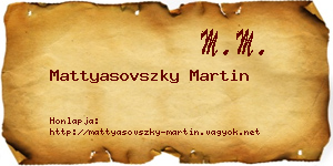 Mattyasovszky Martin névjegykártya