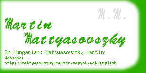 martin mattyasovszky business card